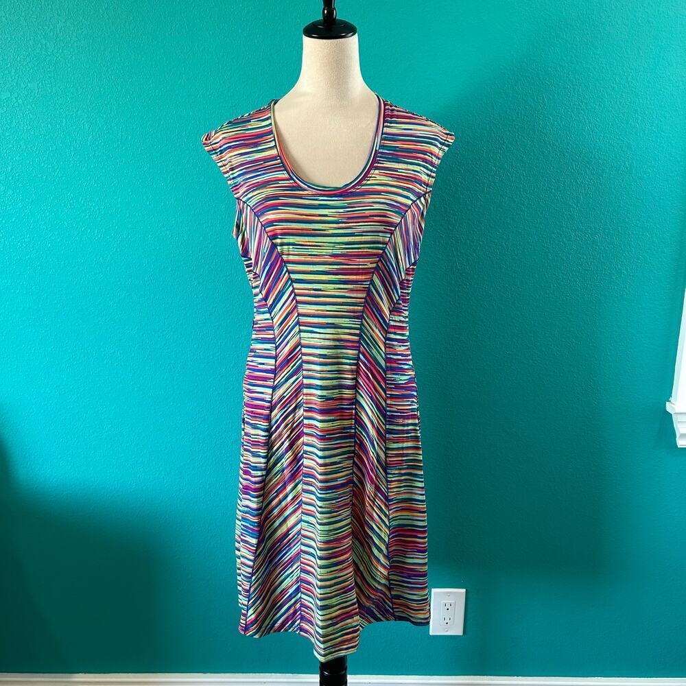 Title Nine Multicolor Striped Cap-Sleeve Mini Dress